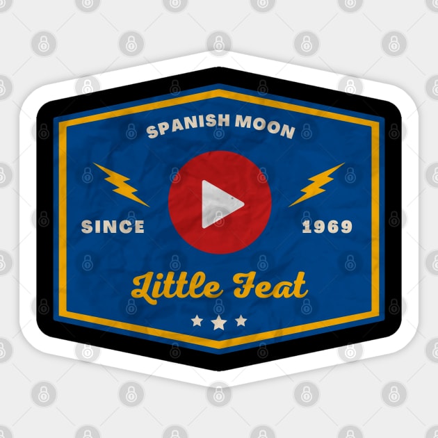 Little Feat // Play Button Sticker by Blue betta